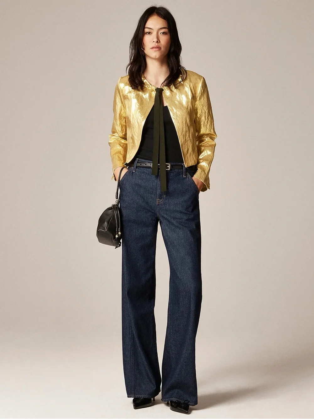 J.Crew Collection lady jacket in crinkled lamé CP668